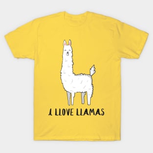 I Llove Llamas - Cute Funny Love Llama Fan Design T-Shirt